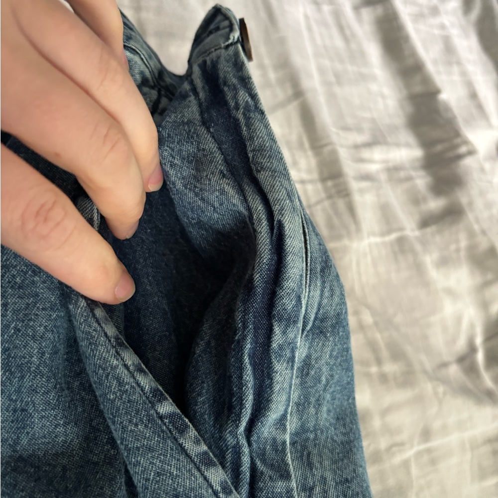 Embroidered Denim High Rise Maxi Skirt. - Picture 11 of 12